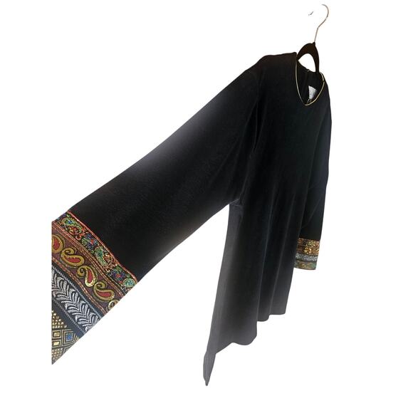 Ruth Norman Neiman Marcus Black Velvet Tunic Top Vintage 60's Sz L - Picture 7 of 11